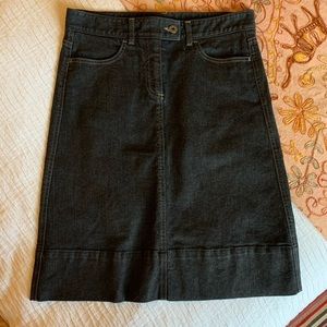 Theory Black Denim Pencil Skirt